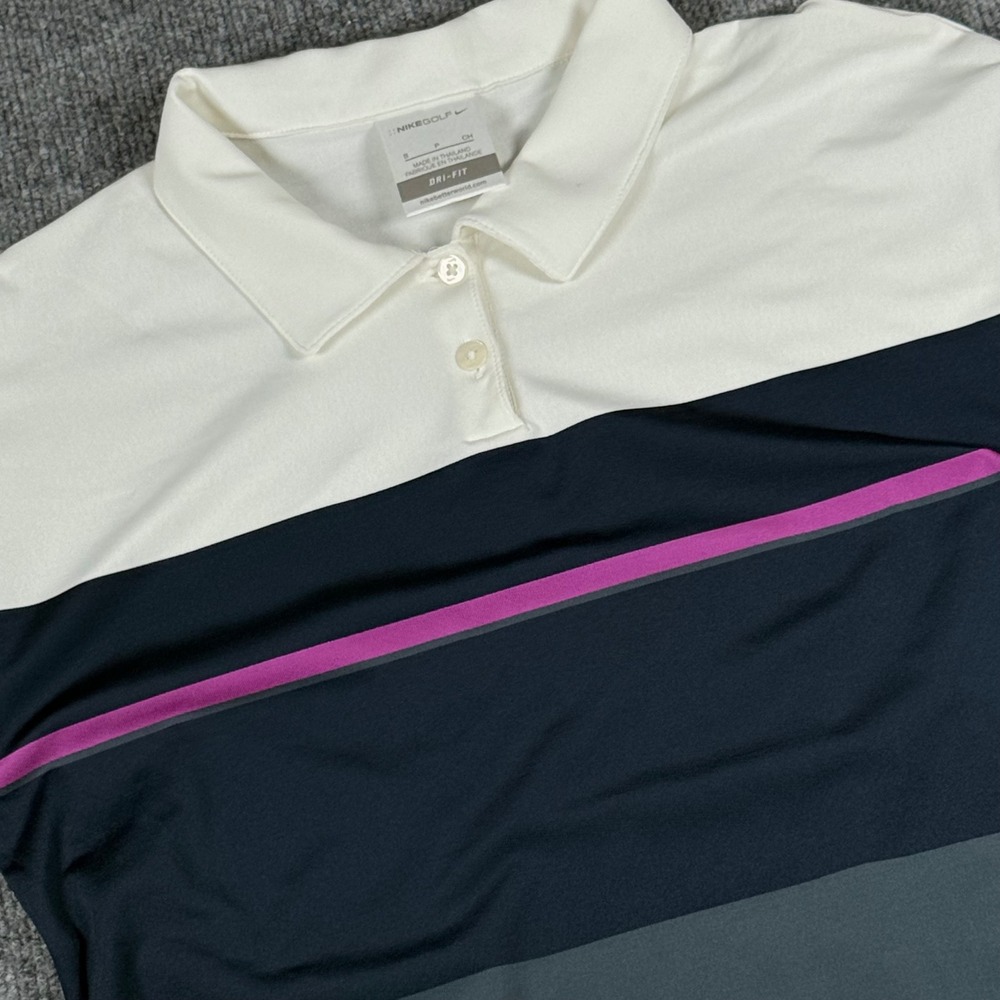 Nike Golf Dri-FIT Striped Sleeveless Polo Shirt Small Athletic Tennis Activewear